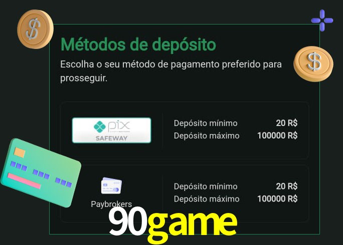 O cassino 90game oferece uma grande variedade de métodos de pagamento